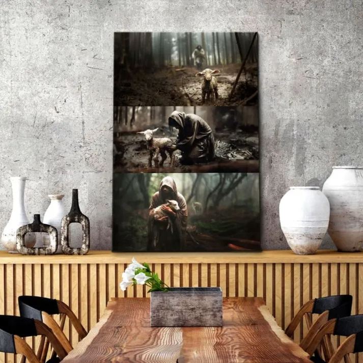 He Ran He Rescued He Carried Christian Canvas Wall Art Sale - GuidingCross