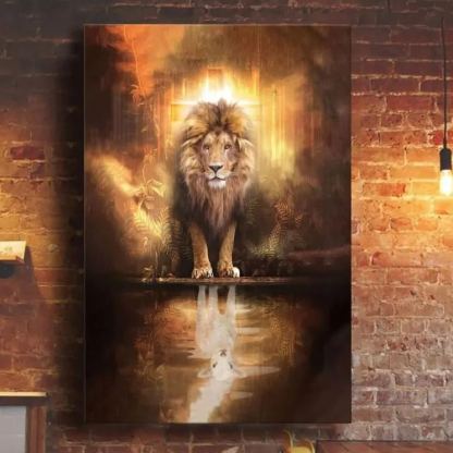 Lion And Lamb Christian Canvas Wall Art