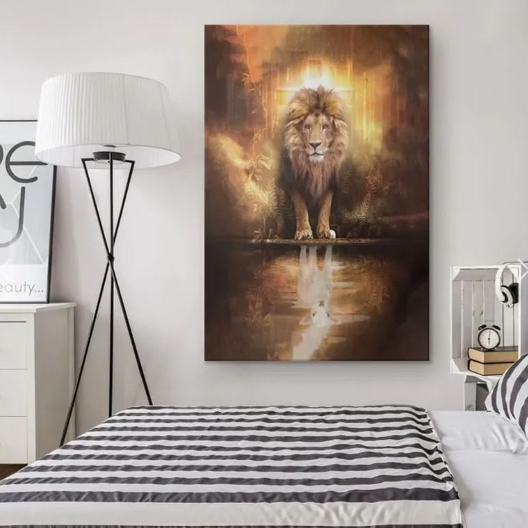 Lion And Lamb Christian Canvas Wall Art
