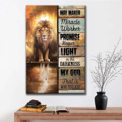 Jesus Way Maker Lion Of Judah Canvas Wall Art