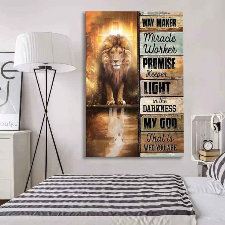 Jesus Way Maker Lion Of Judah Canvas Wall Art