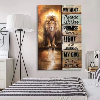 Jesus Way Maker Lion Of Judah Canvas Wall Art