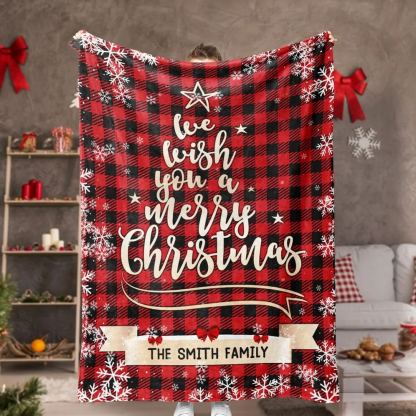 Wish You Merry Christmas Personalized Blanket 