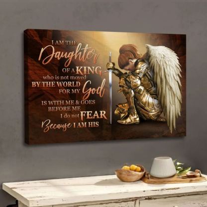 Female Warrior I Am The Daughter Of A King Christian Canvas Wall Art