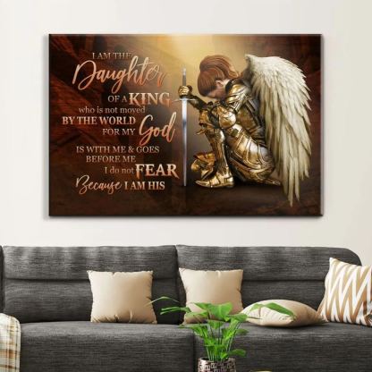 Female Warrior I Am The Daughter Of A King Christian Canvas Wall Art