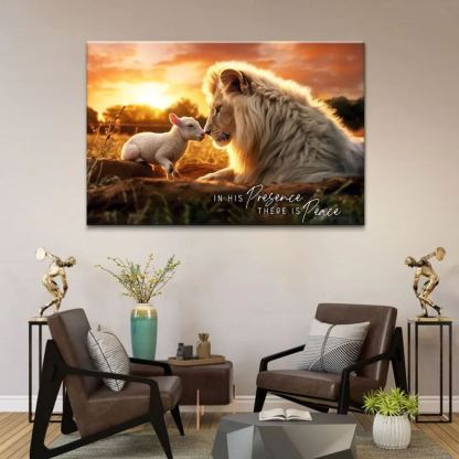 In His Presence There Is Peace Christian Canvas Wall Art