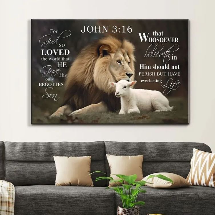 For God So Loved The World Christian Canvas Wall Art
