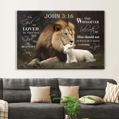 For God So Loved The World Christian Canvas Wall Art