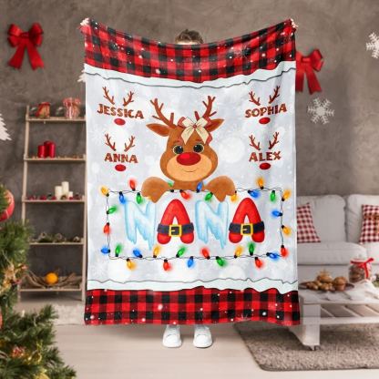 Personalized Reindeer Blanket Blanket 
