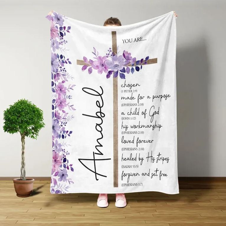 Personalized Bible Verse Christian Blanket Sale GuidingCross