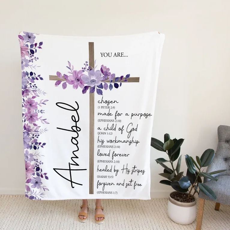 Personalized Bible Verse Christian Blanket Sale Guidingcross 