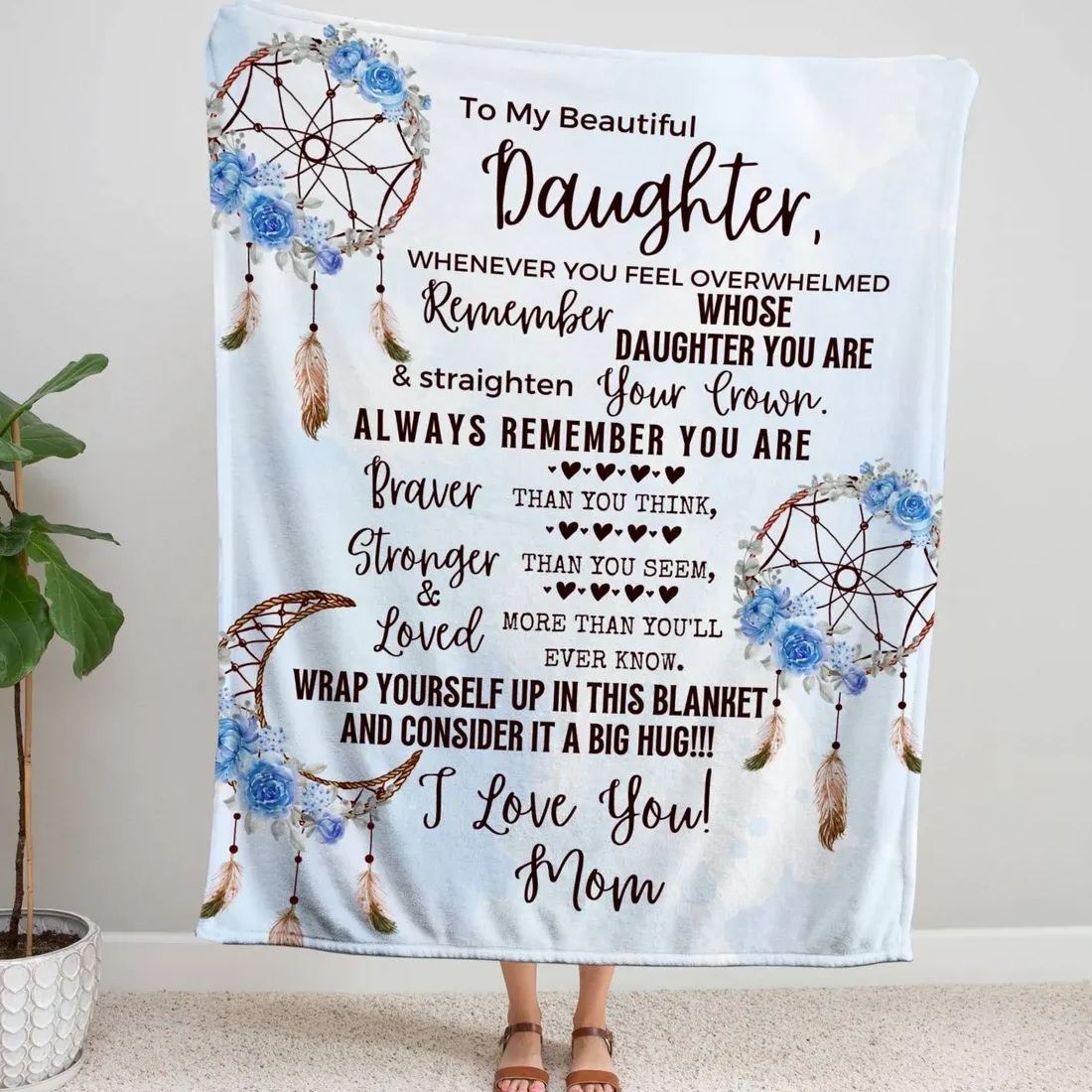 Dreamcatcher Blue Daughter Blanket Blanket 
