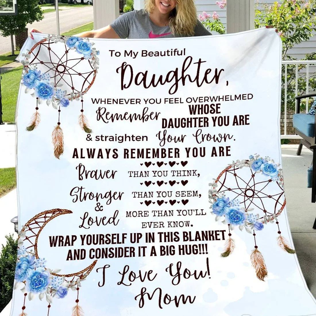 Dreamcatcher Blue Daughter Blanket Blanket 