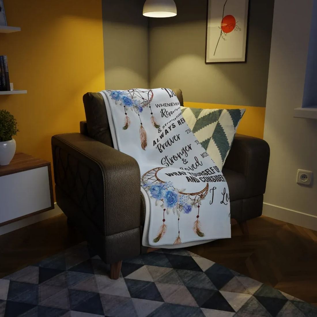 Dreamcatcher Blue Daughter Blanket Blanket 