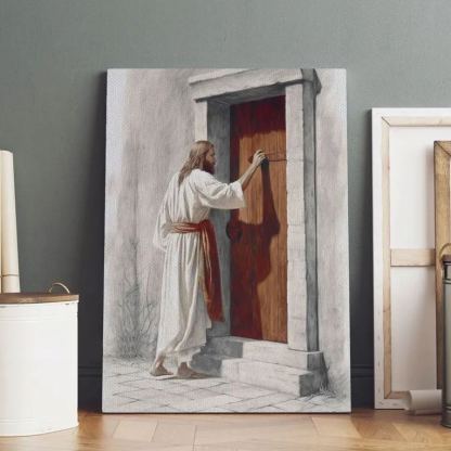 Jesus Knocks The Door Christian Canvas Wall Art
