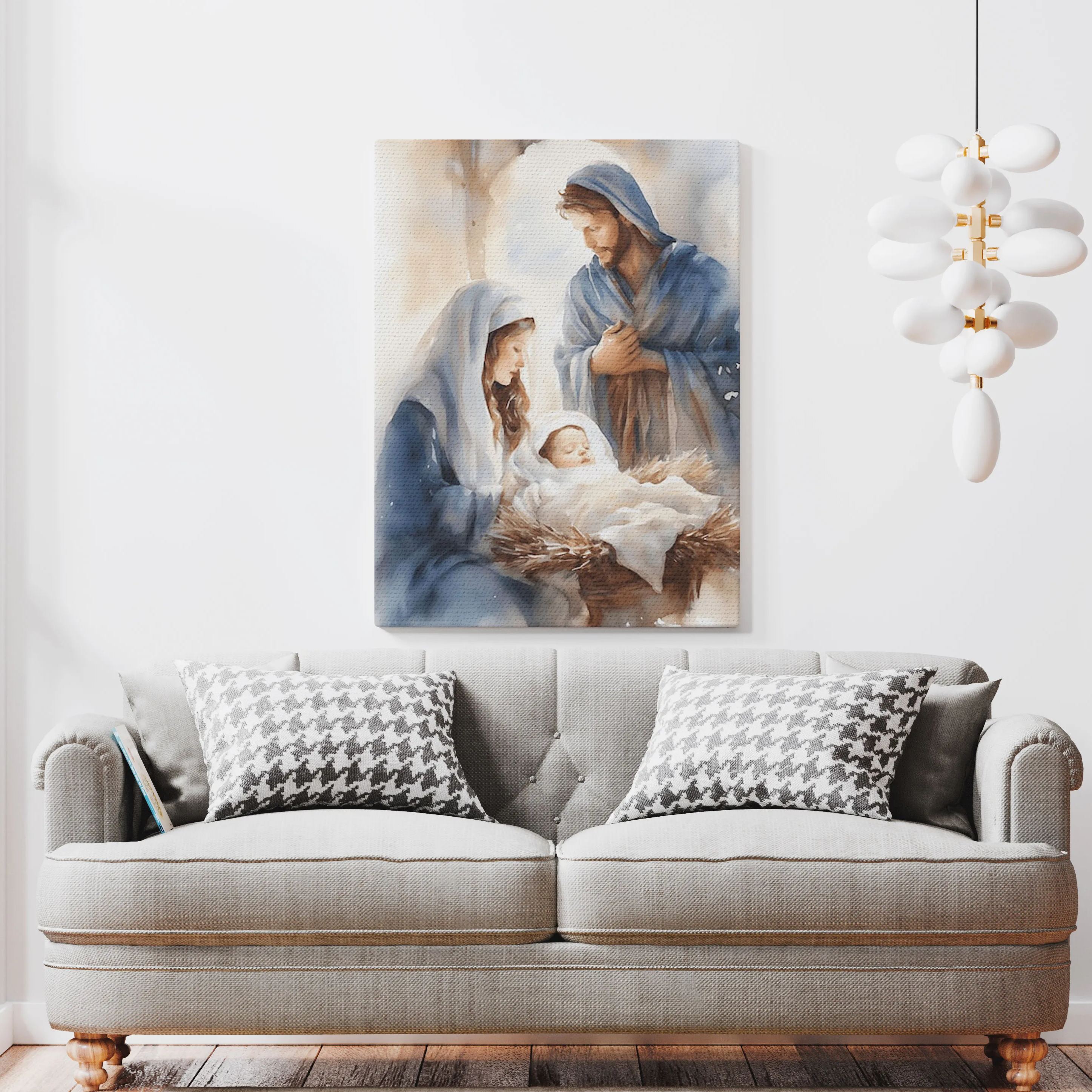 Nativity Scene Christian Canvas Wall Art   ImageName1698043660100 