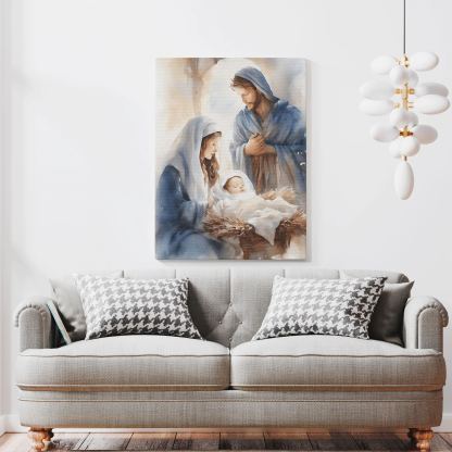 Nativity Scene Christian Canvas Wall Art