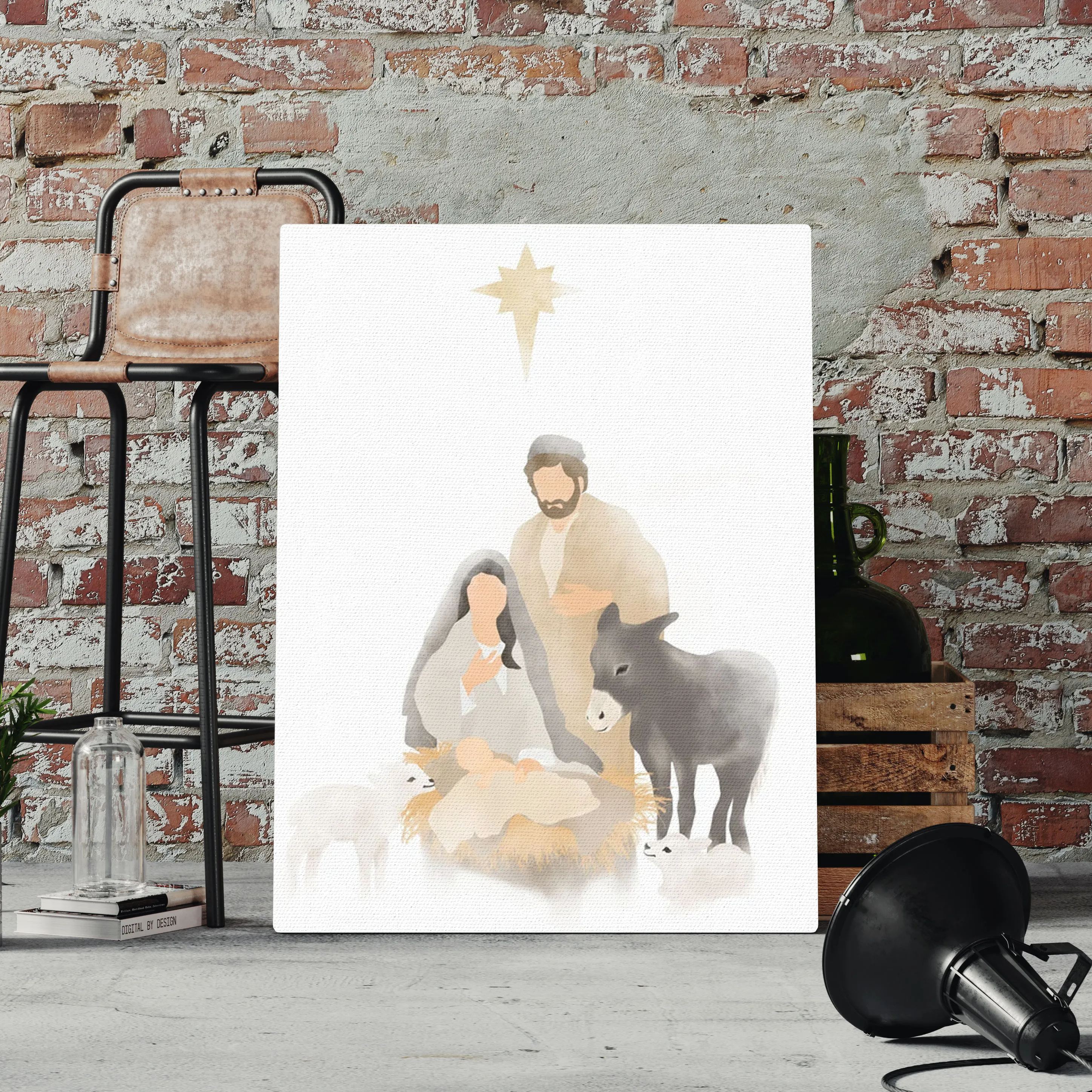 Nativity Scene Christian Canvas Wall Art