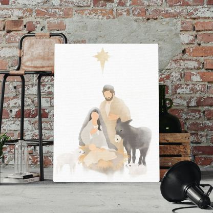 Nativity Scene Christian Canvas Wall Art