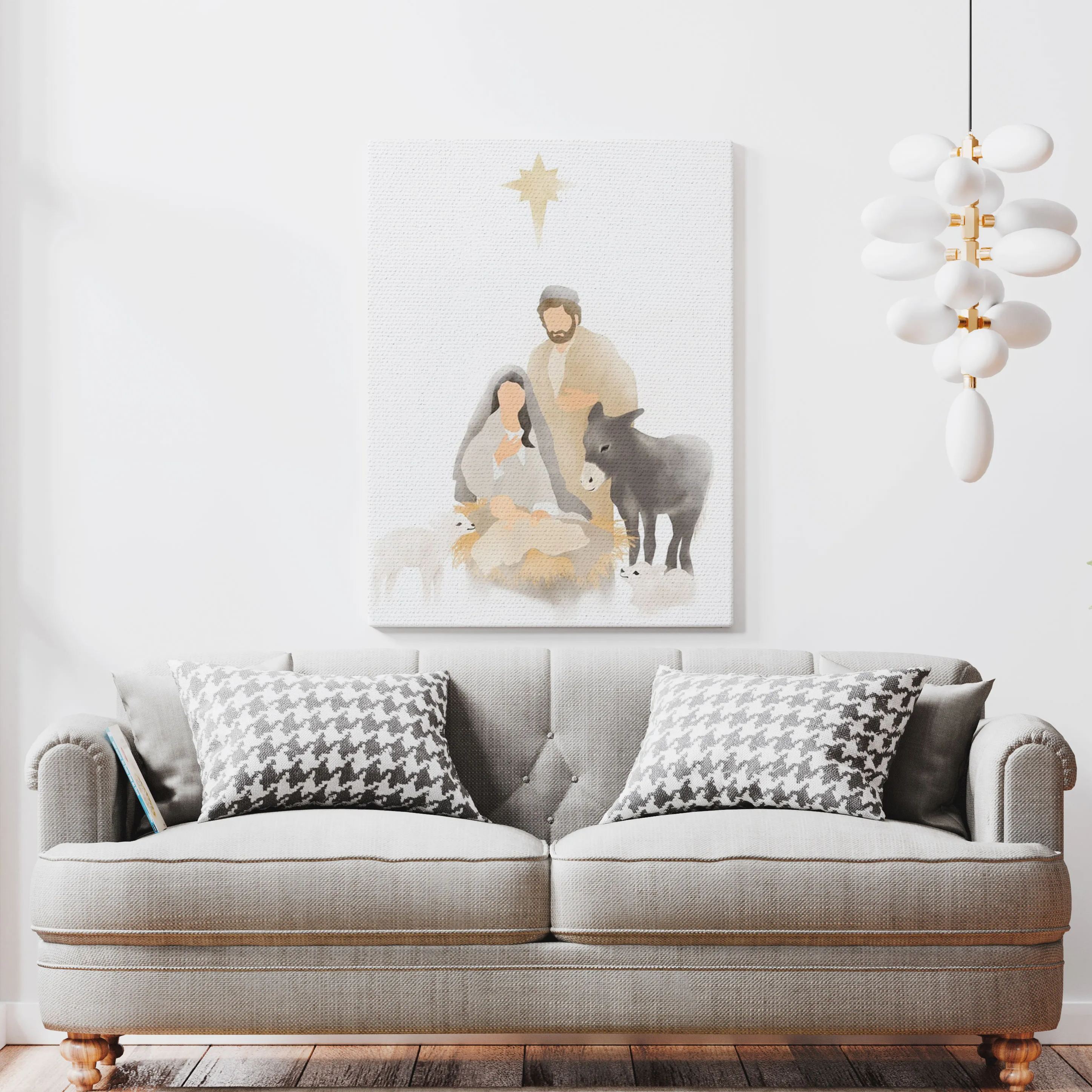 Nativity Scene Christian Canvas Wall Art