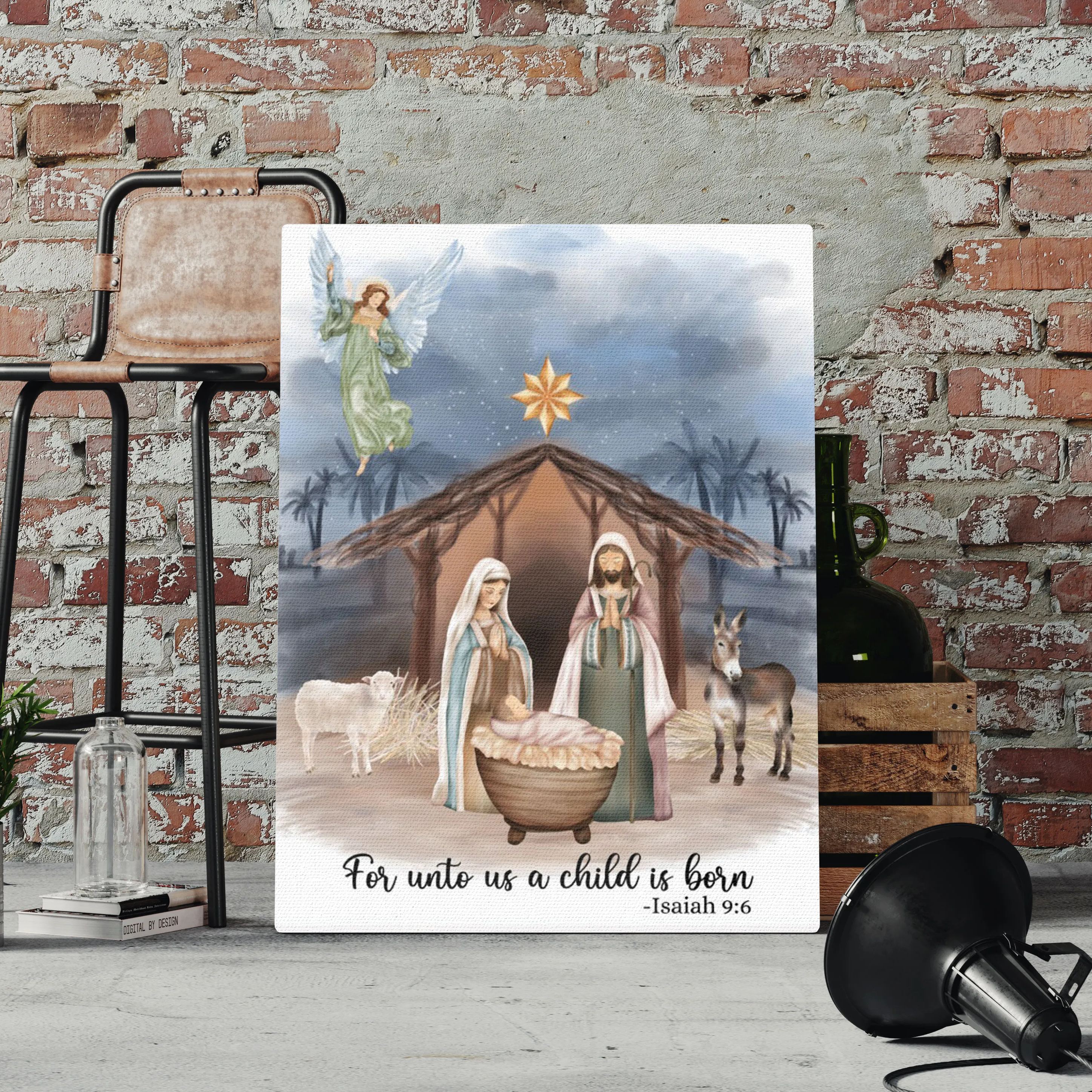 Jesus Birth Christian Canvas Wall Art