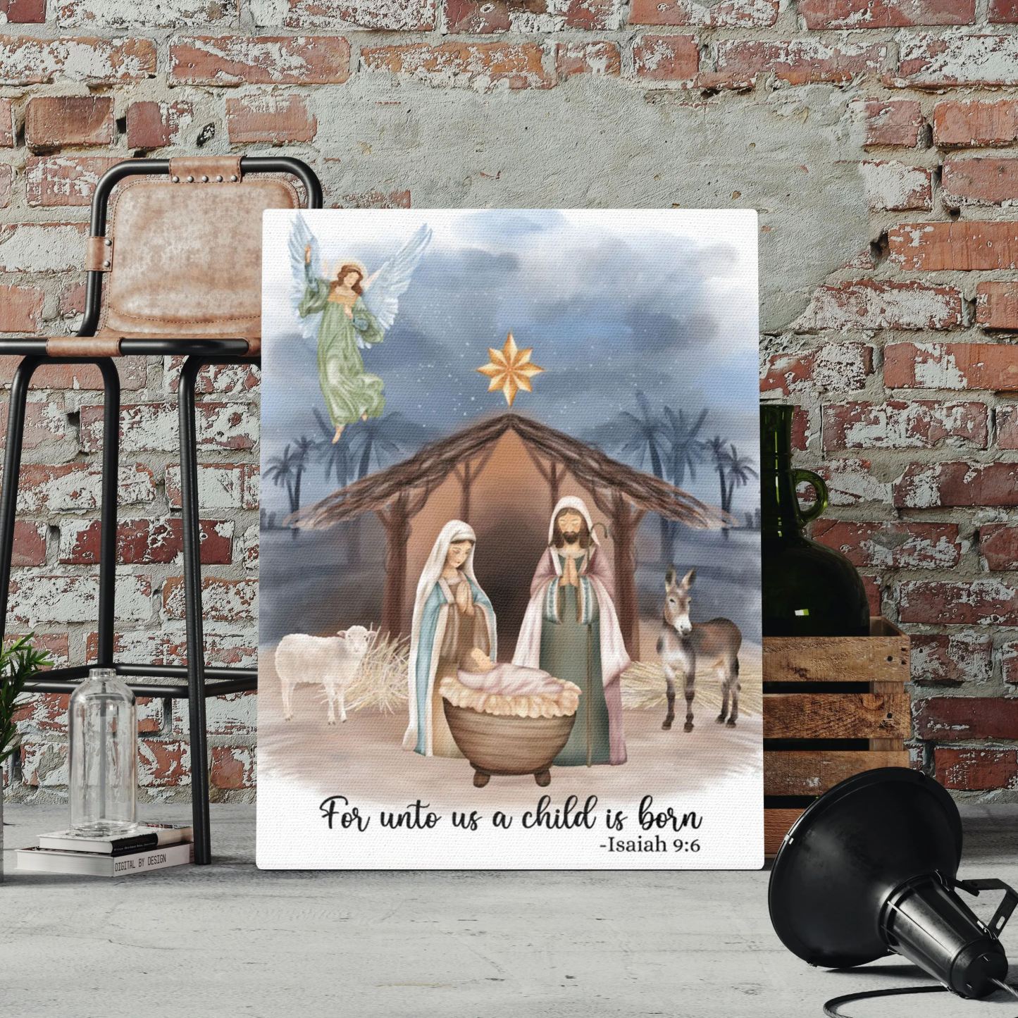 Jesus Birth Christian Canvas Wall Art