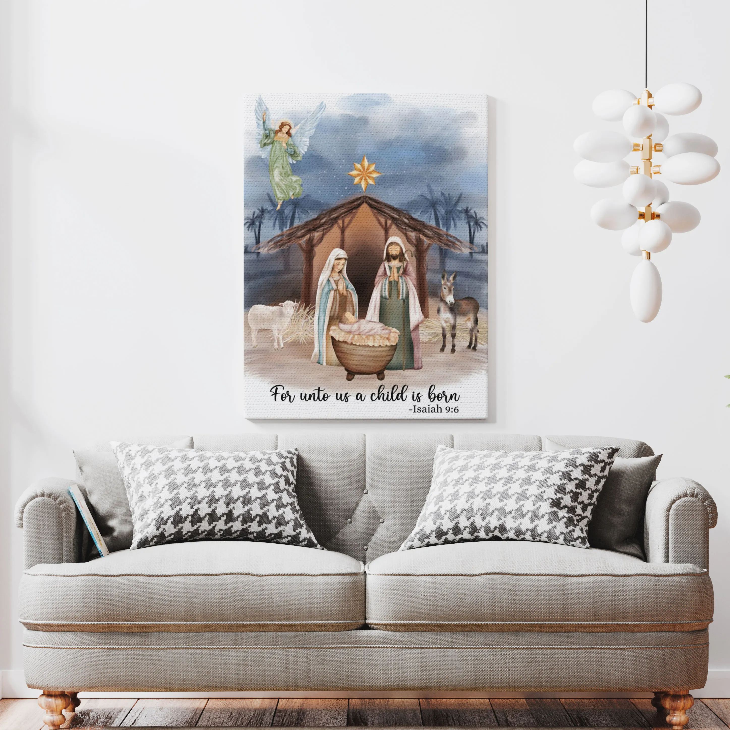 Jesus Birth Christian Canvas Wall Art