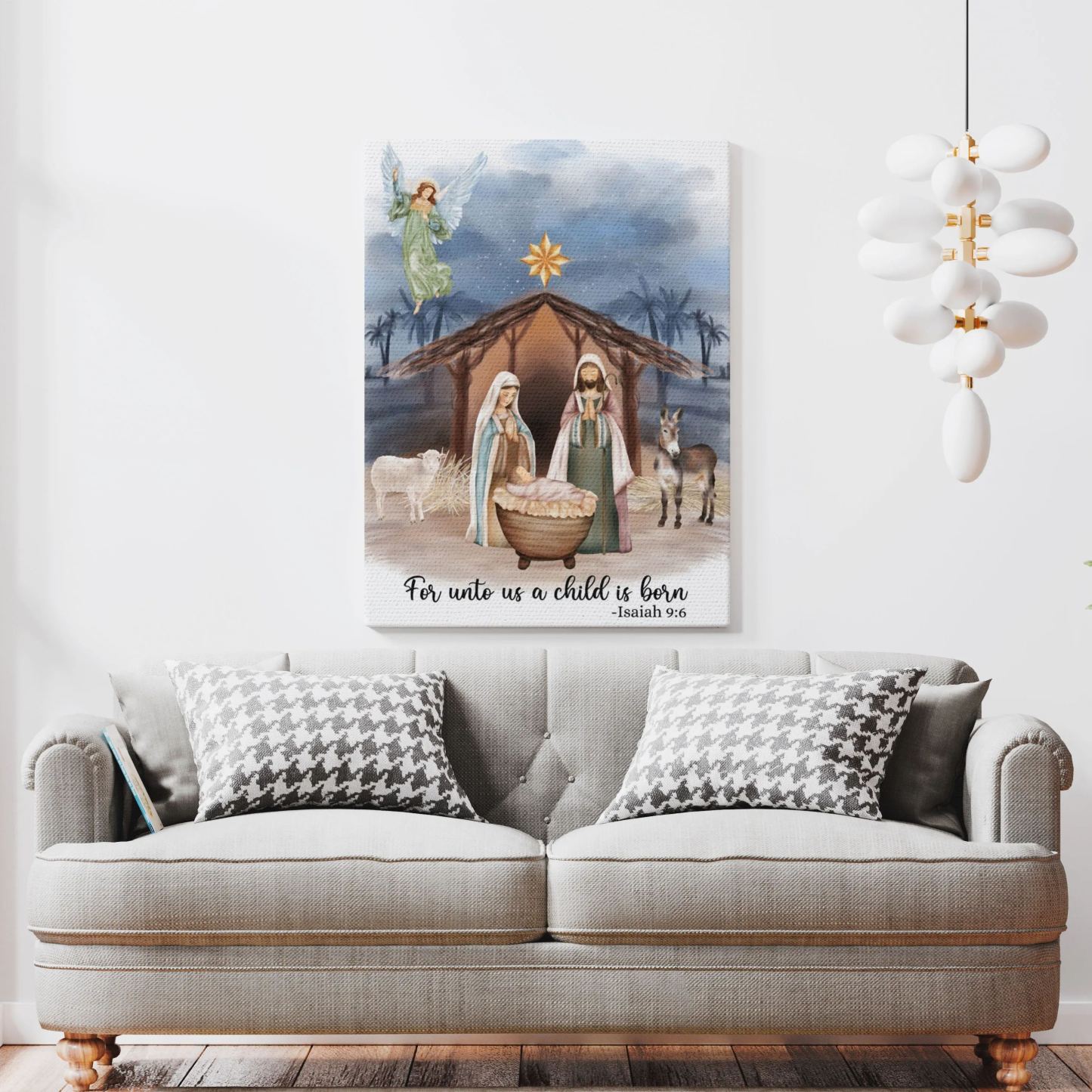 Jesus Birth Christian Canvas Wall Art