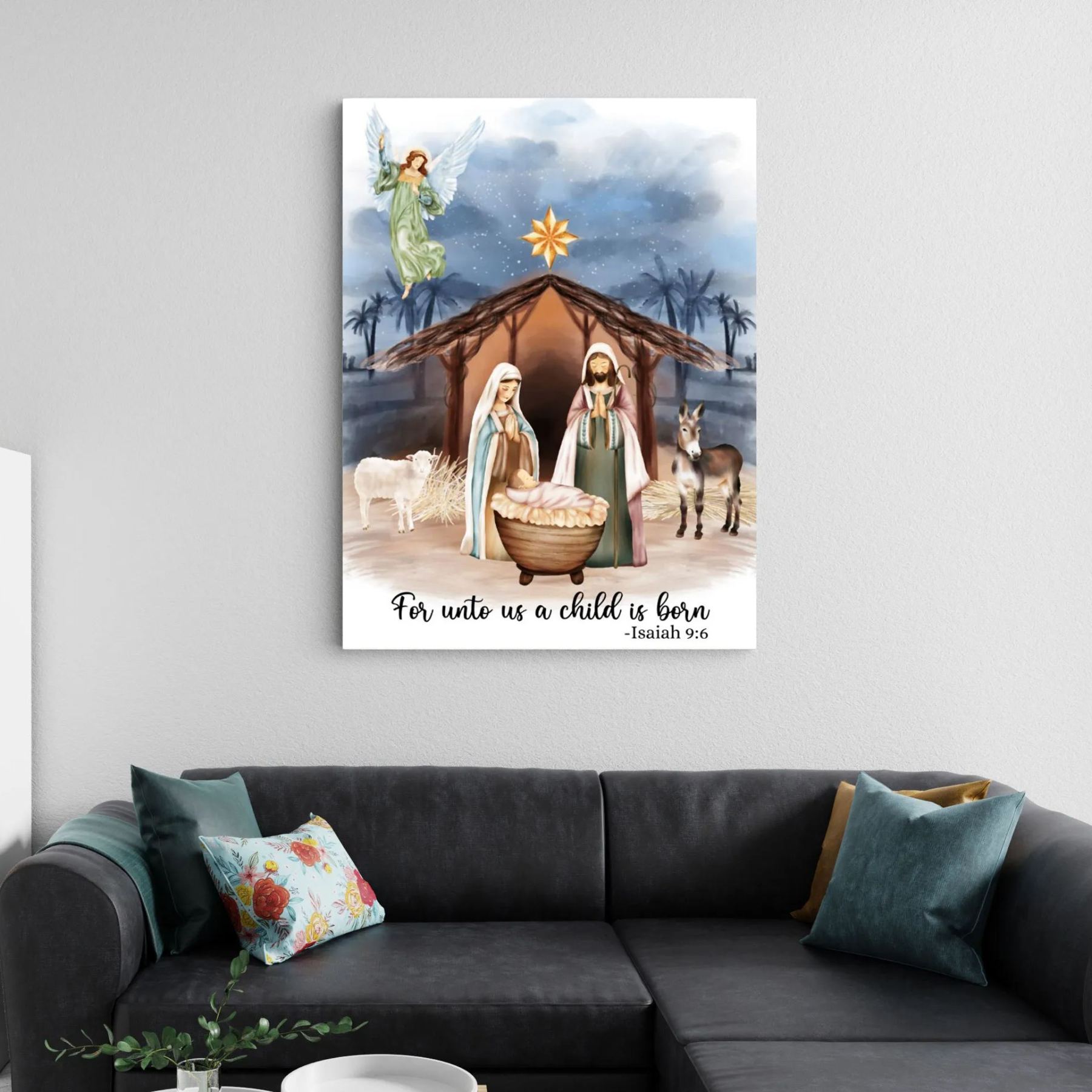 Jesus Birth Christian Canvas Wall Art