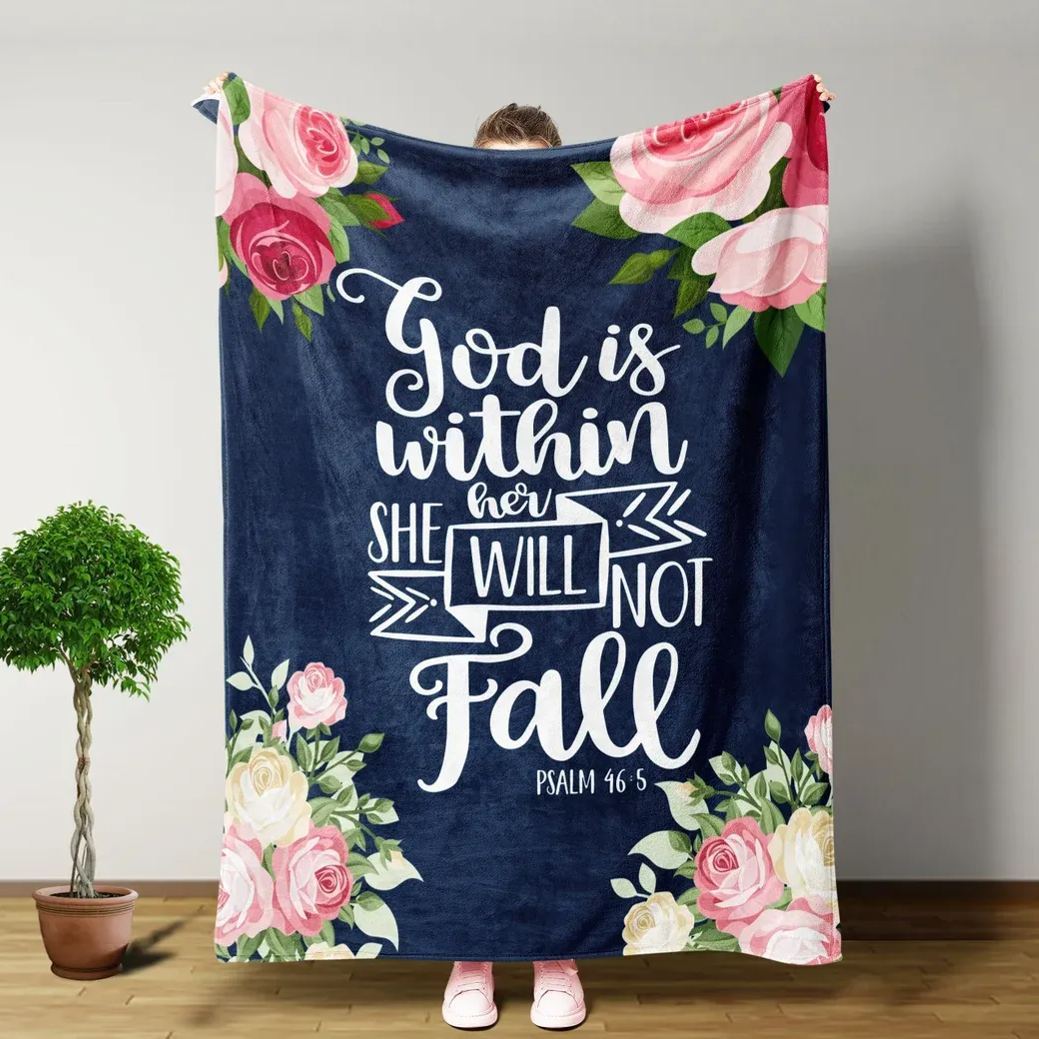 God Is Within Her Christian Blanket 