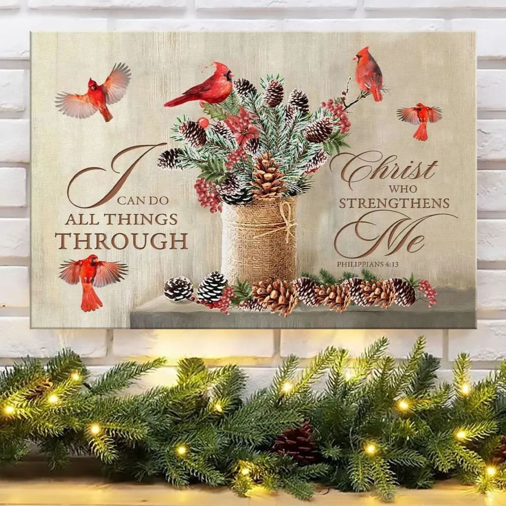 I Can Do All Things Through Christ Christmas Christian Canvas Wall Art