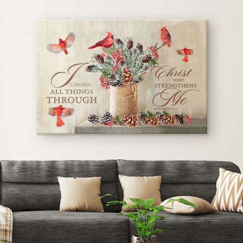 I Can Do All Things Through Christ Christmas Christian Canvas Wall Art