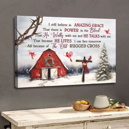 I Still Believe In Amazing Grace Christian Christmas Canvas Wall Art