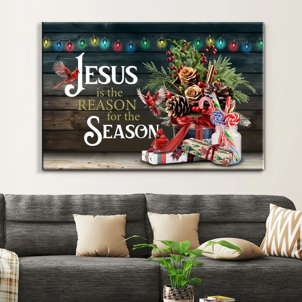 Jesus Is The Reason For The Season Christmas Canvas Wall Art