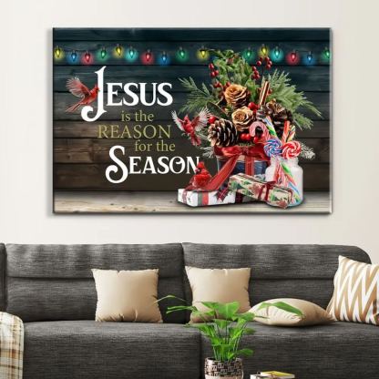 Jesus Is The Reason For The Season Christmas Canvas Wall Art