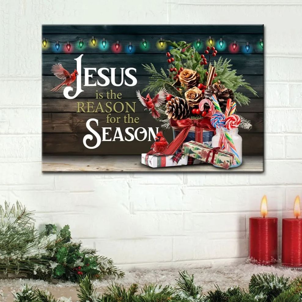 Jesus Is The Reason For The Season Christmas Canvas Wall Art