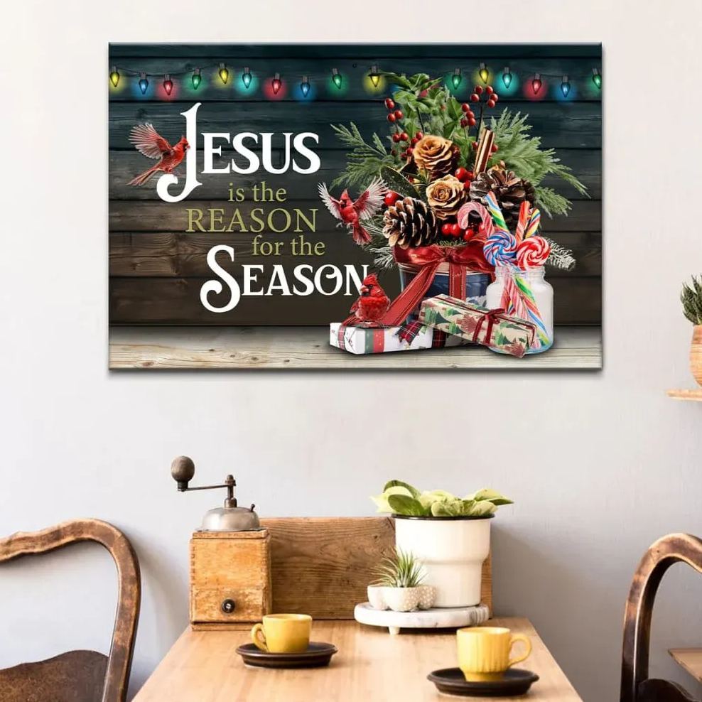 Jesus Is The Reason For The Season Christmas Canvas Wall Art