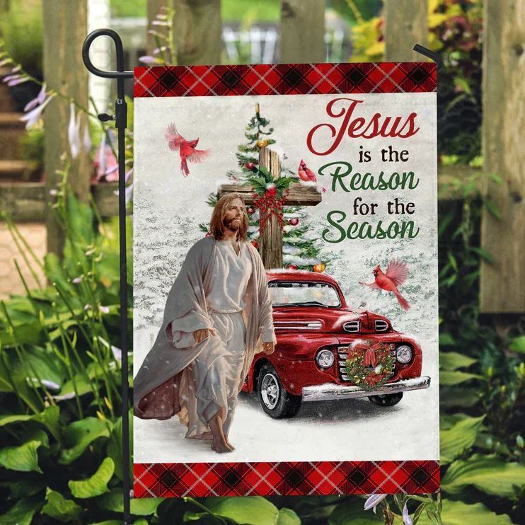 Jesus is The Reason For The Season Christmas Christian Flag