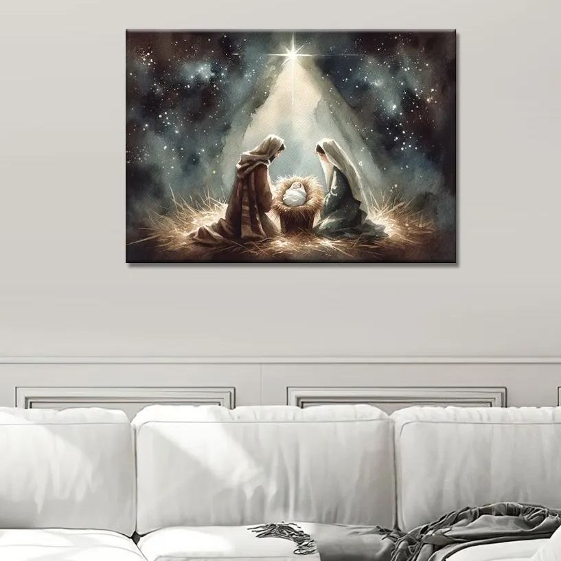 Birth Of Jesus Christ Christian Canvas Wall Art Sale - GuidingCross