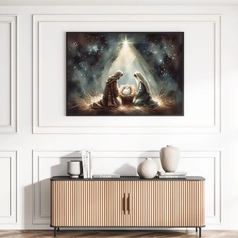 Birth Of Jesus Christ Christian Canvas Wall Art