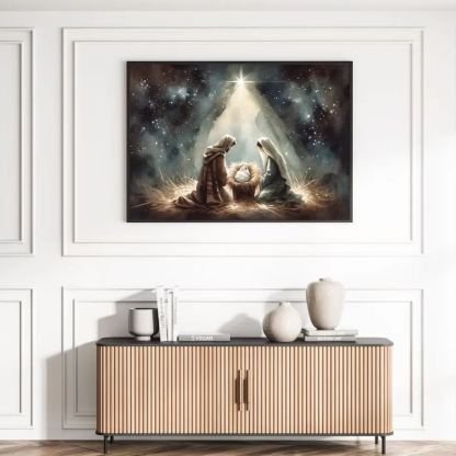 Birth Of Jesus Christ Christian Canvas Wall Art