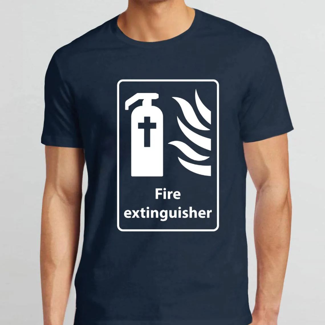 Cross In Fire Extinguisher Christian T-Shirt