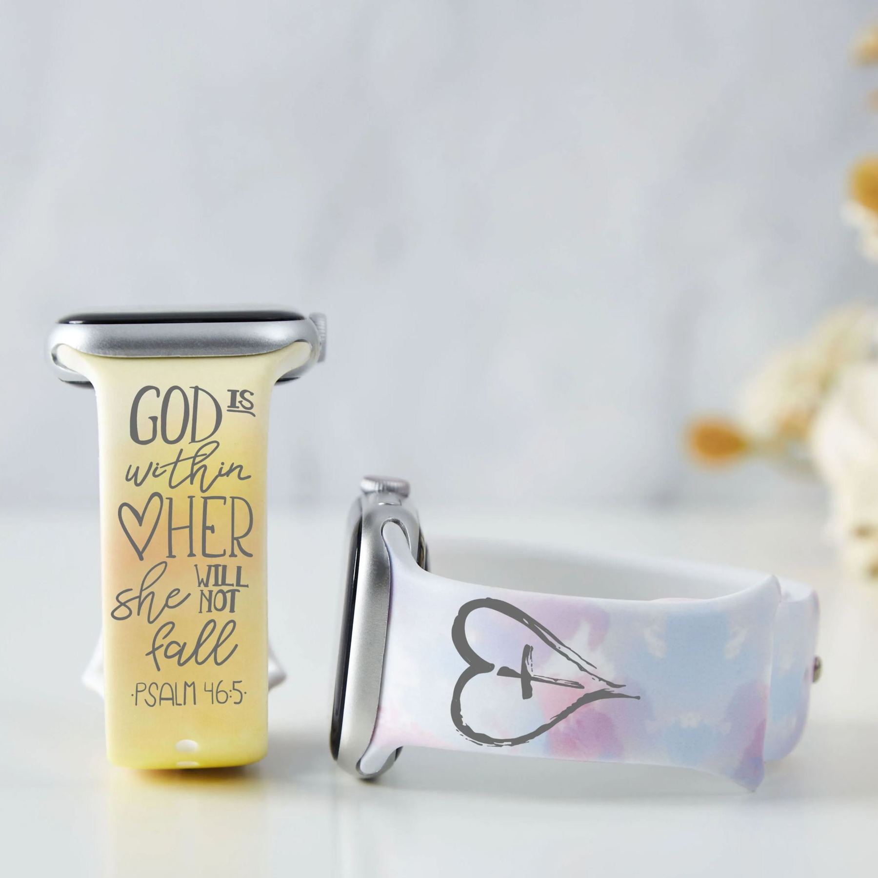 God Is Within Her She Will Not Fall Tie Dye Christian Watch Band