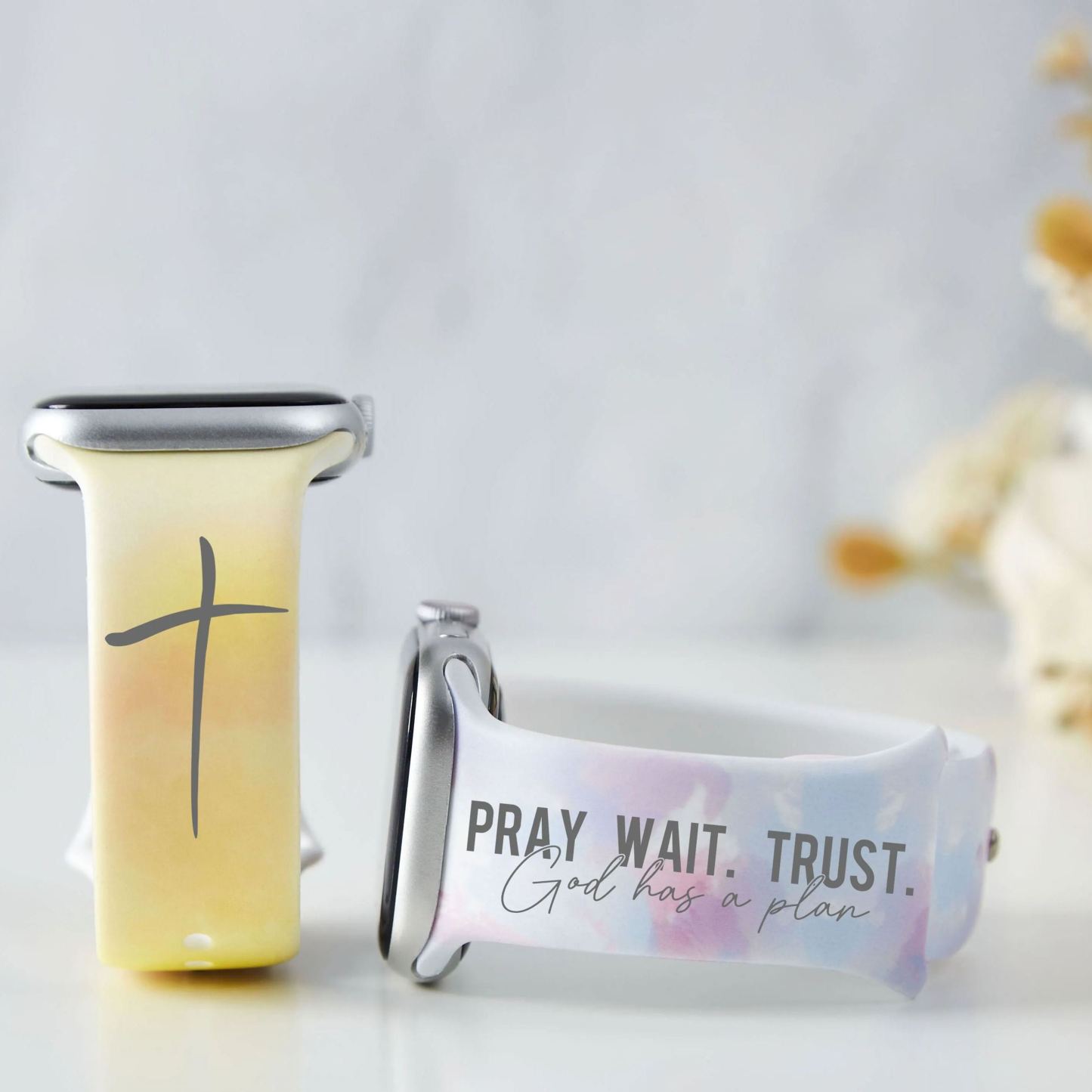 Pray Wait Trust Tie Dye Christian Watch Band