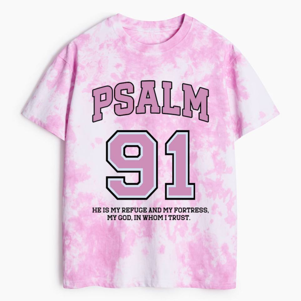 He Is My Refuge Heavy Cotton Tie Dye T-Shirt
