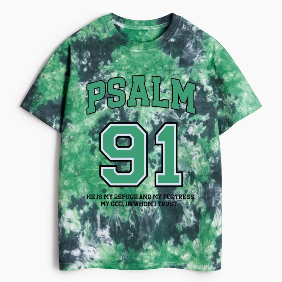 He Is My Refuge Heavy Cotton Tie Dye T-Shirt