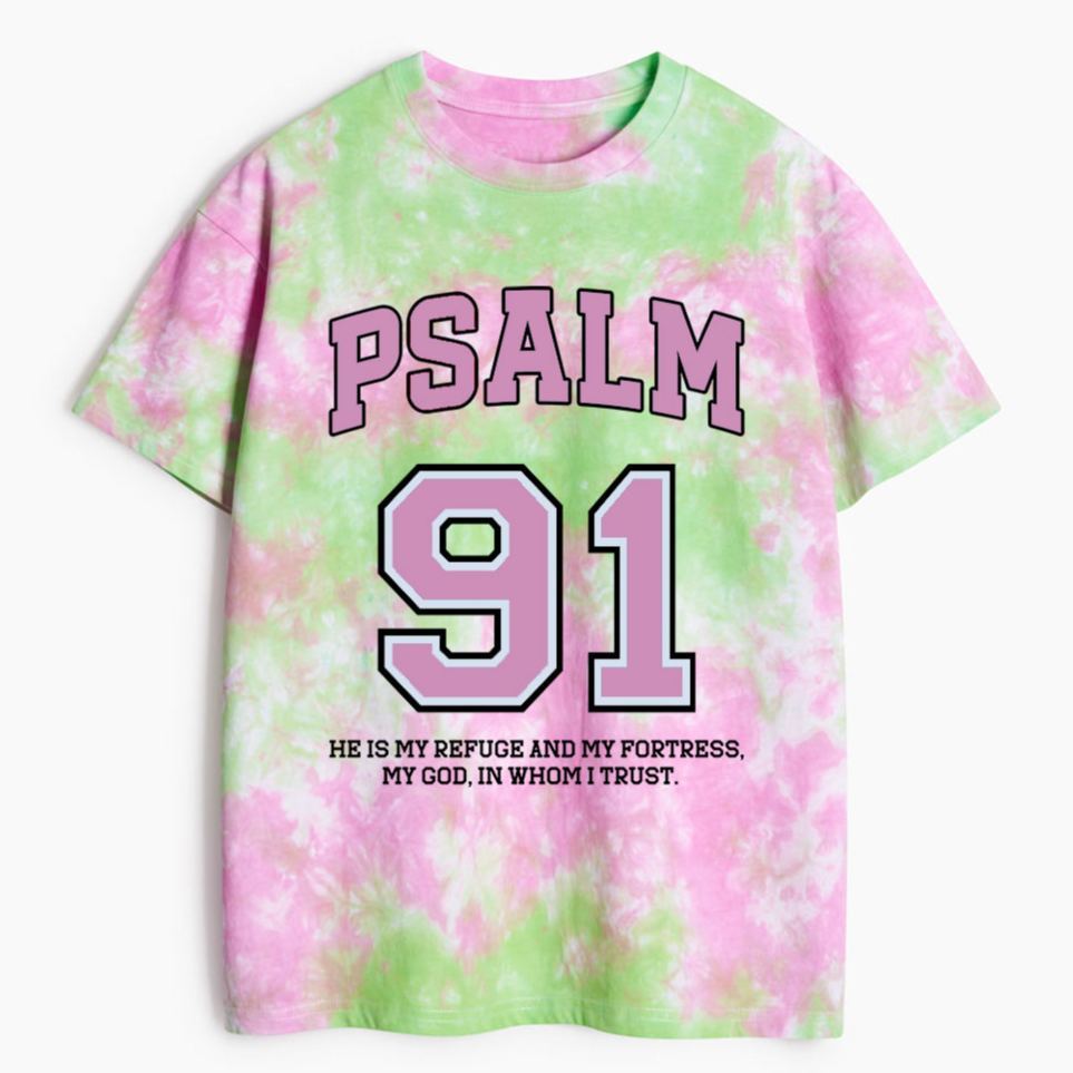 He Is My Refuge Heavy Cotton Tie Dye T-Shirt