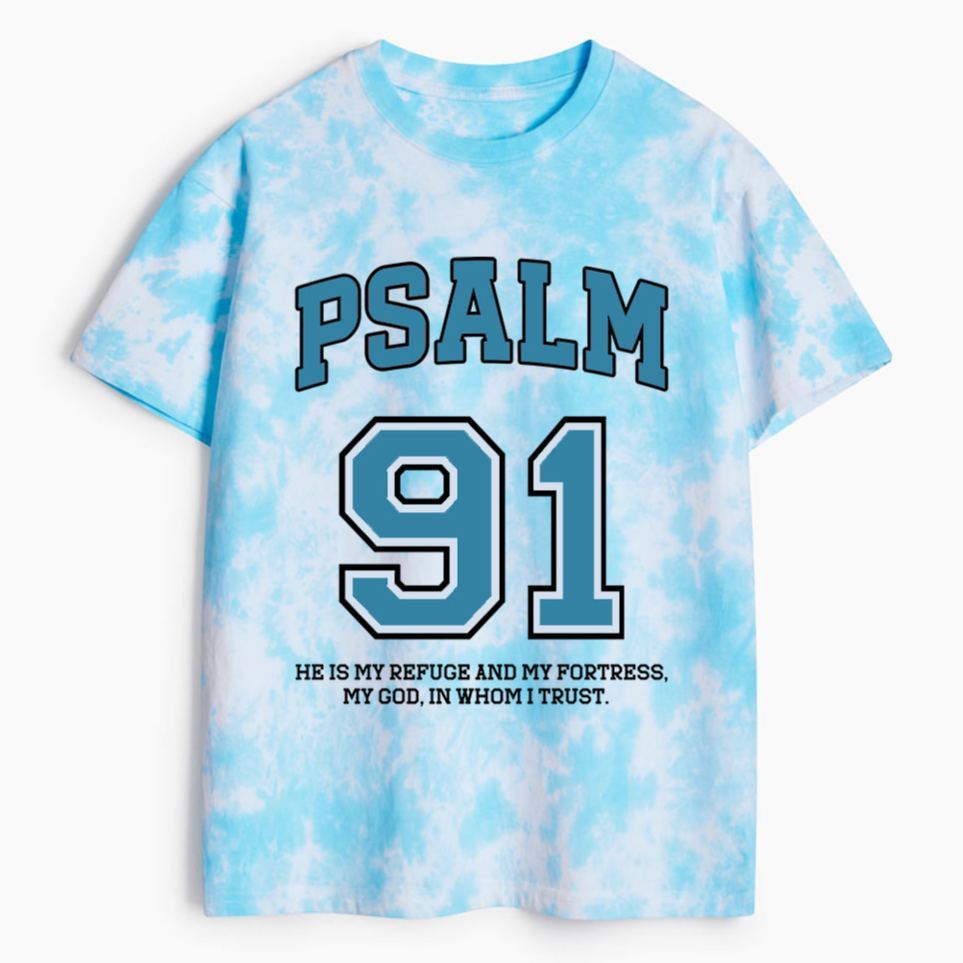 He Is My Refuge Heavy Cotton Tie Dye T-Shirt