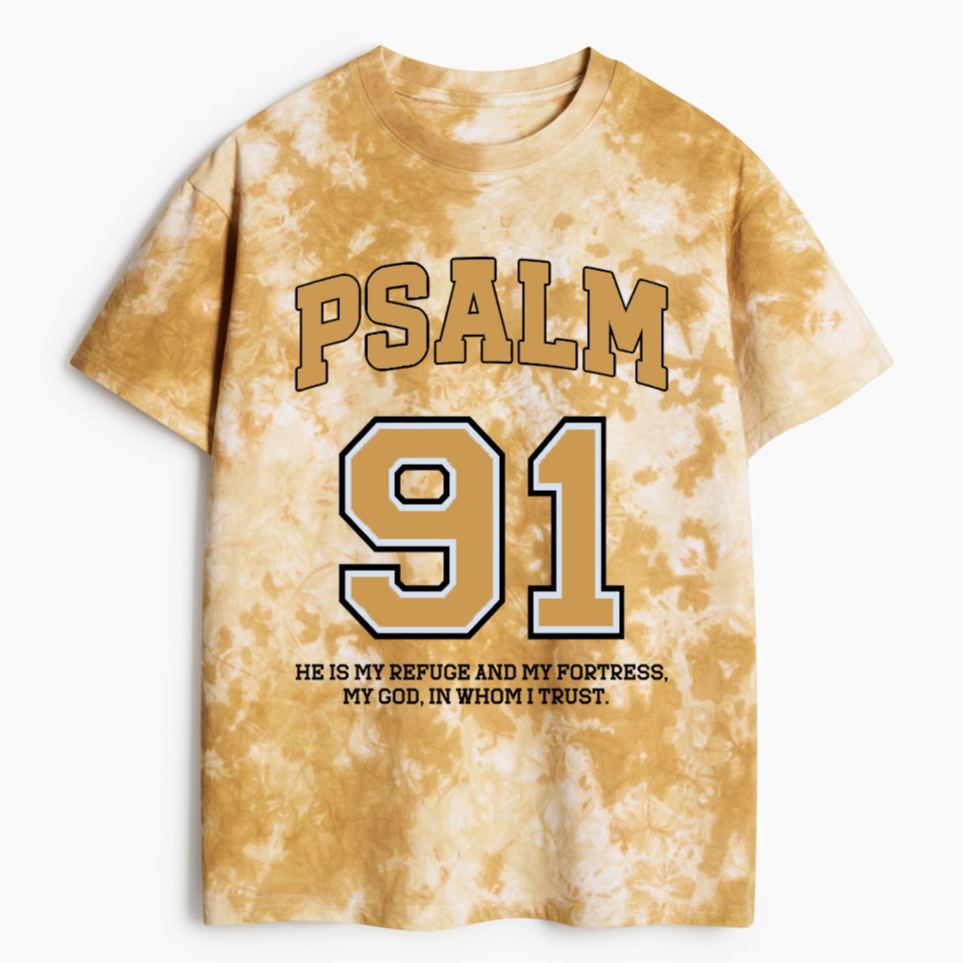 He Is My Refuge Heavy Cotton Tie Dye T-Shirt