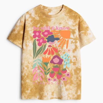 Be Still And Know Christian Heavy Cotton Tie Dye T-Shirt